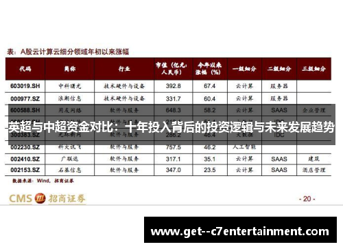 英超与中超资金对比:十年投入背后的投资逻辑与未来发展趋势 英超与中超资金对比:十年投入背后的投资逻辑与未来发展趋势
